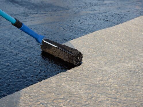 Roller brush waterproofing. Waterproofing coating.
