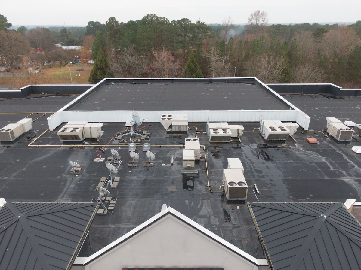 aerial view epdm roofing