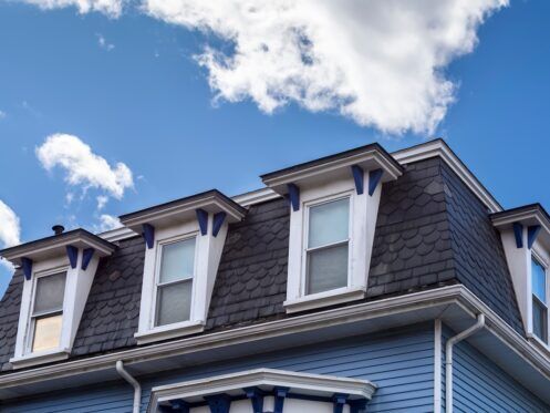 Black mansard roof