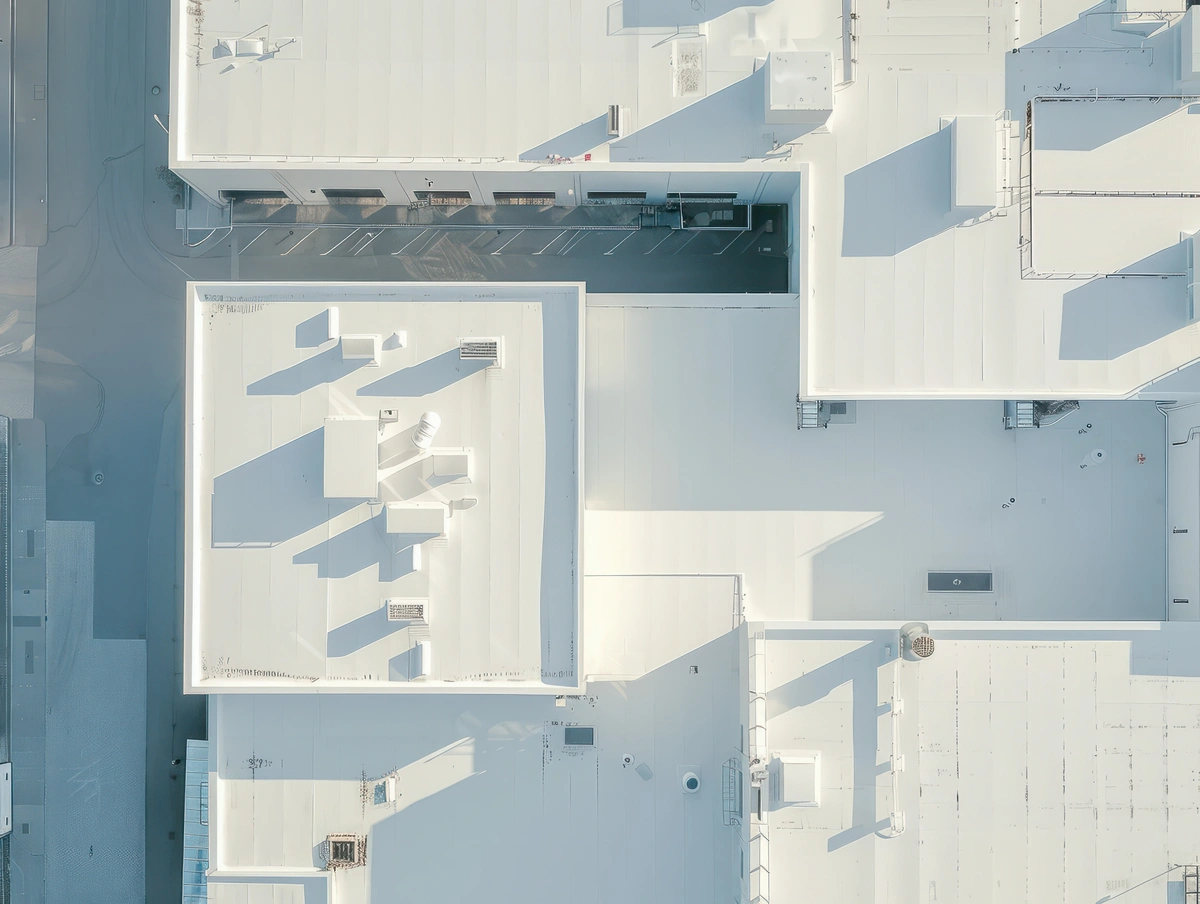 business flat roof white