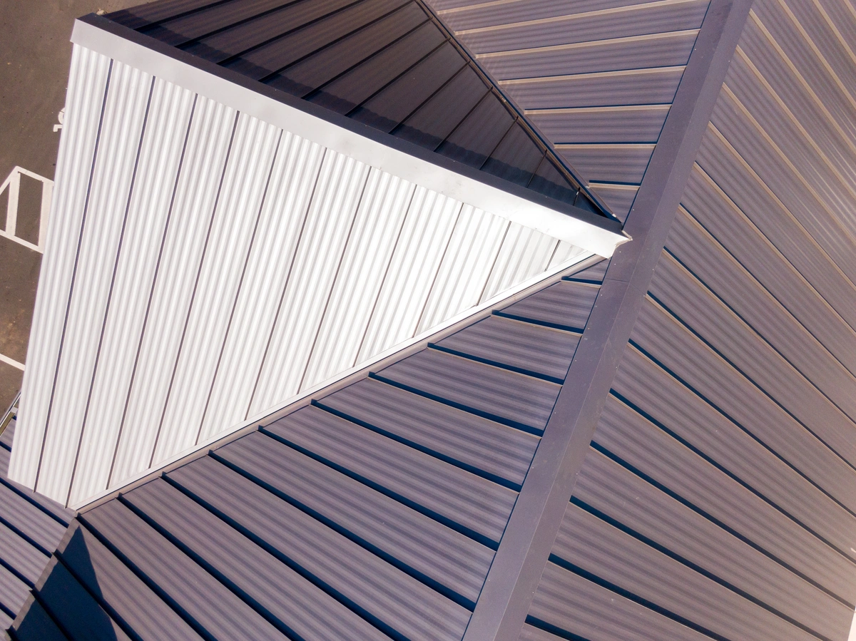 metal roofing top view