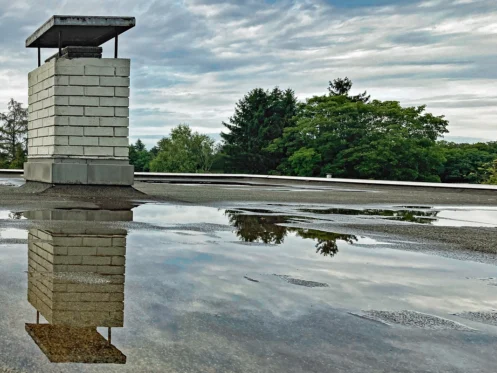 puddle on a flat roof