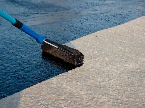 Roller brush waterproofing. Waterproofing coating.