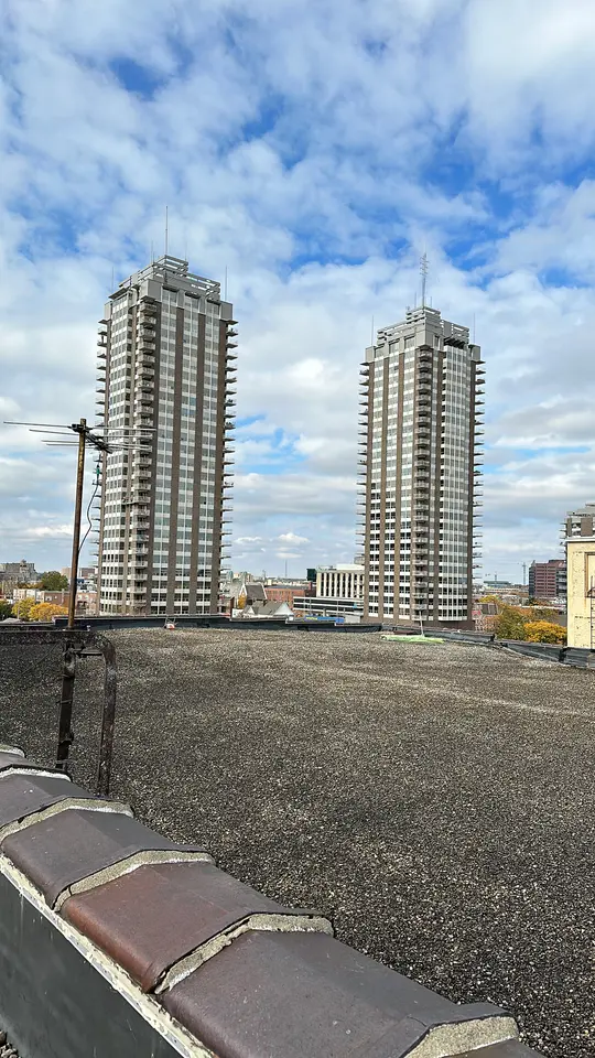 BUR roof and skyscrapers