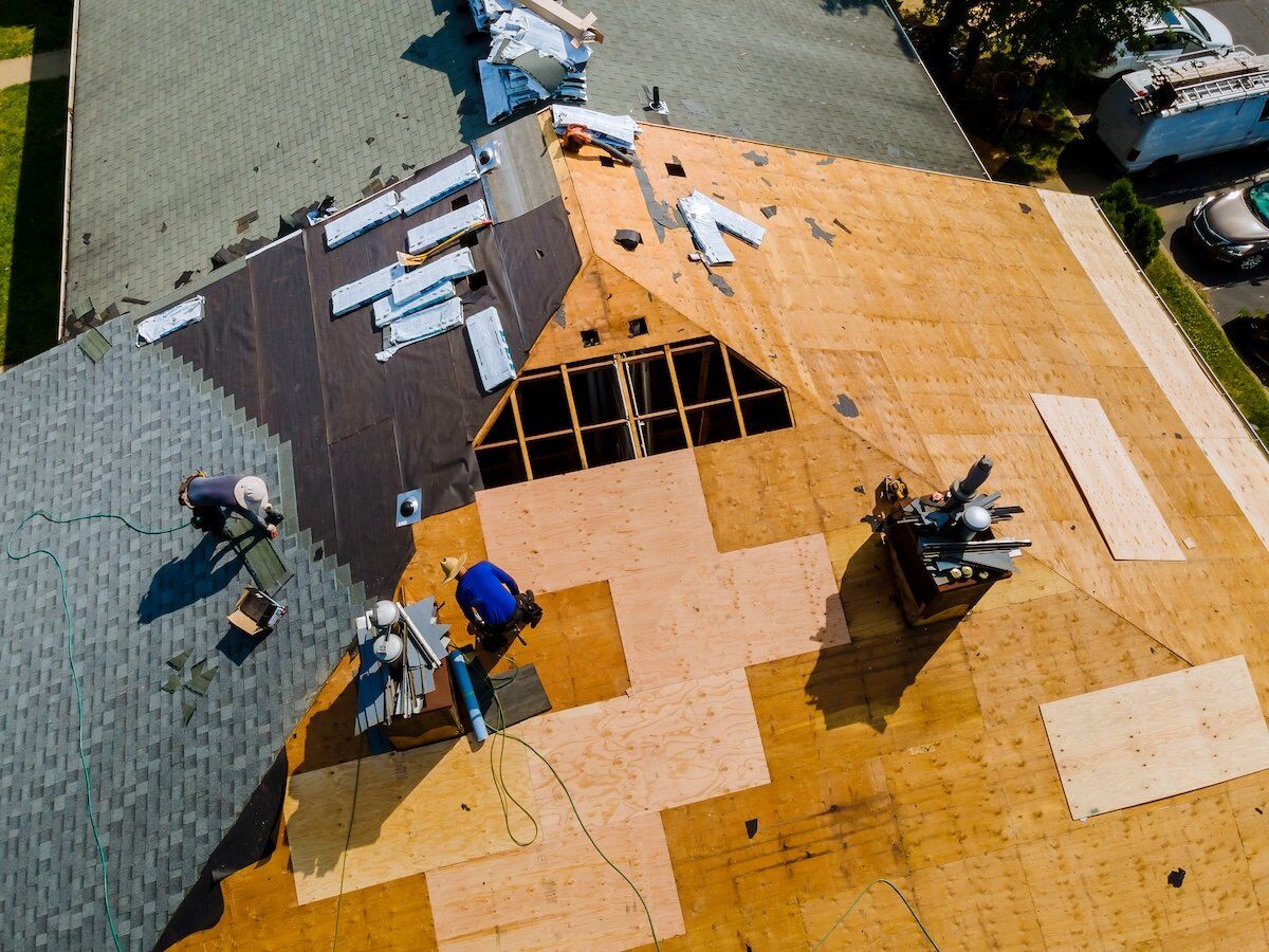 aerial view of roof replacement cost