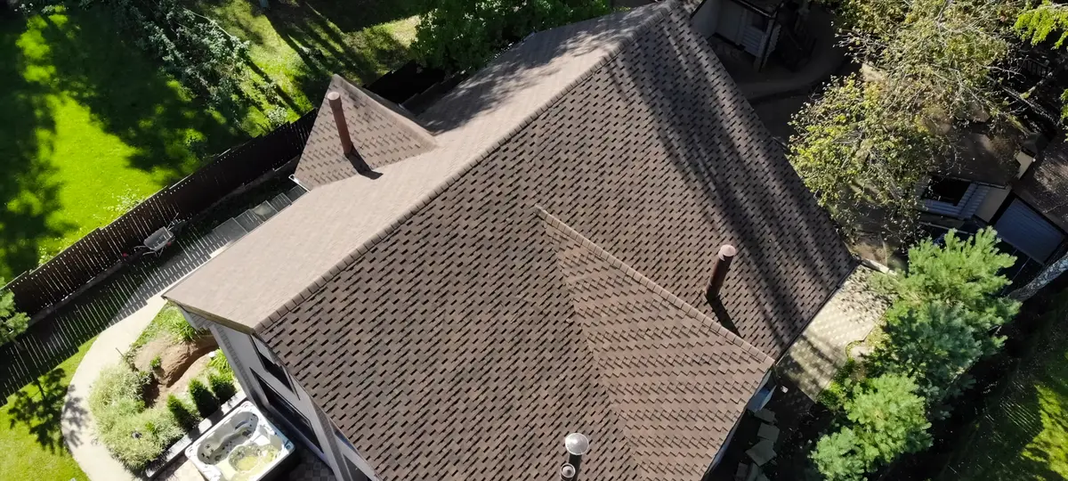 brown shingle roof system