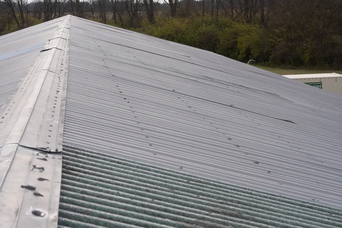 close up metal roof