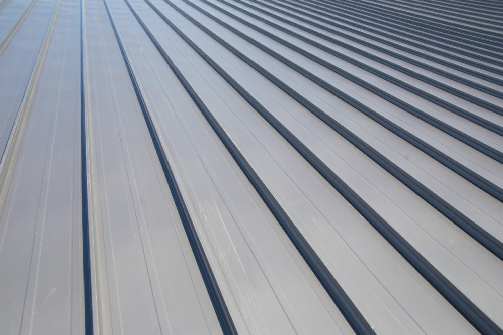 up close view of standing seam metal roof