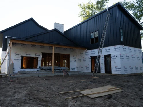 metal siding black house