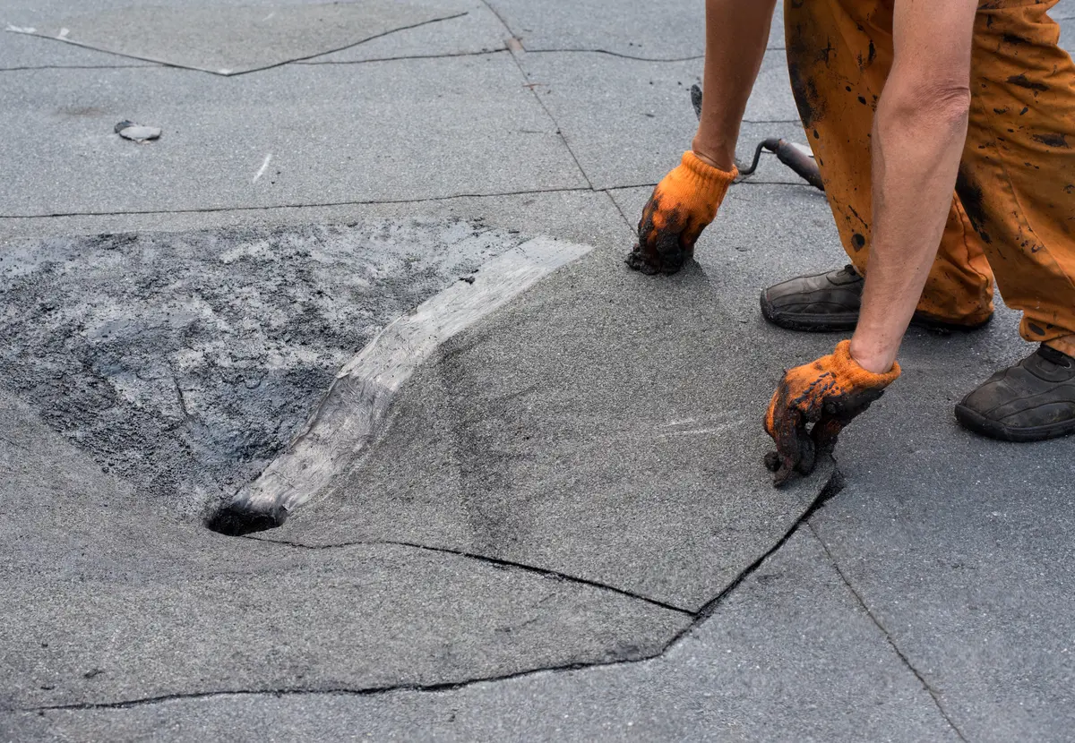 modified bitumen roof install