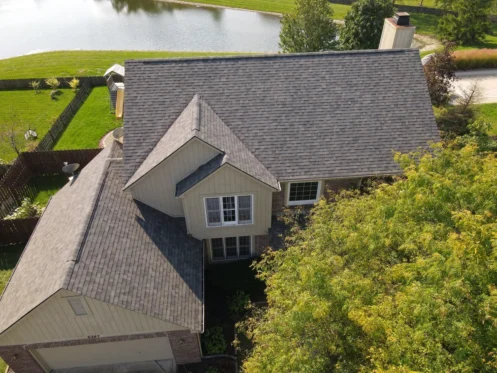 new clean shingle roof