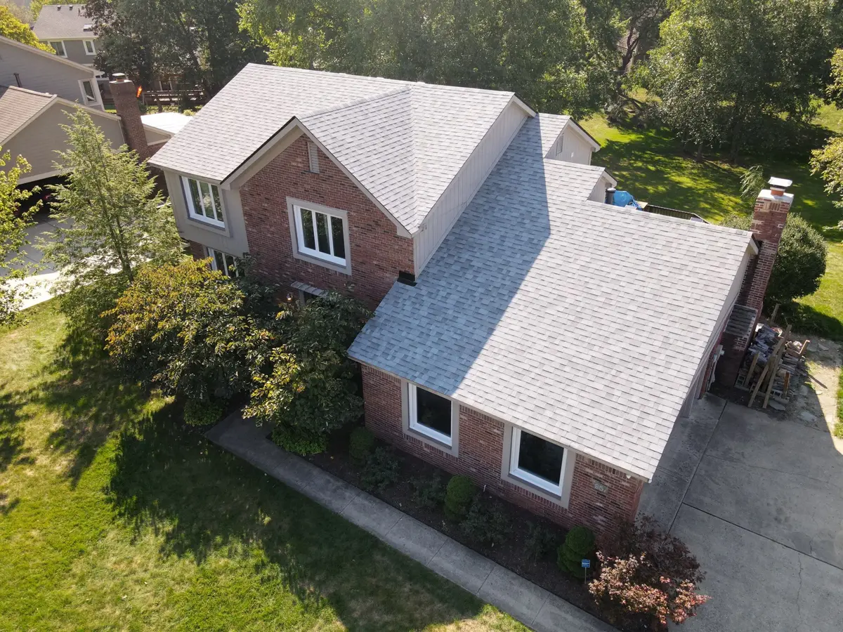 overhead shot of shingle roof