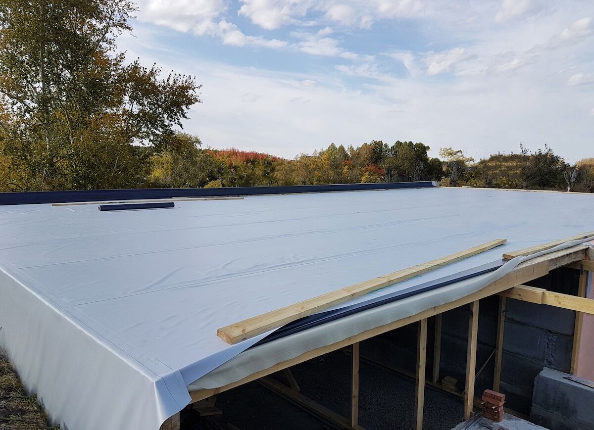Waterproofing and underlayment installed on roof