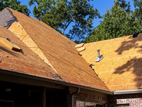 House getting a replacement shingle roof