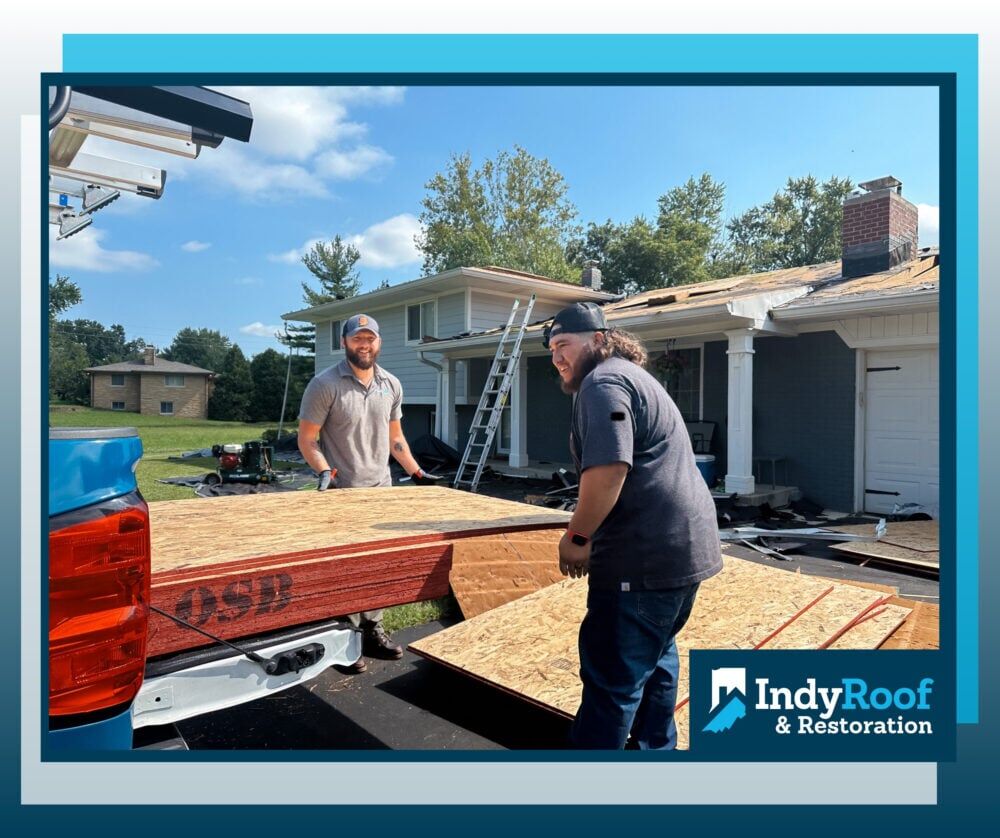 Indy roof and restoration repairing roof in Fishers, IN